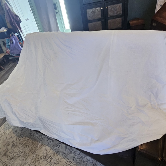 Pottery Barn Teen White Queen Duvet Cover with Colorful Trim - Picture 2 of 8